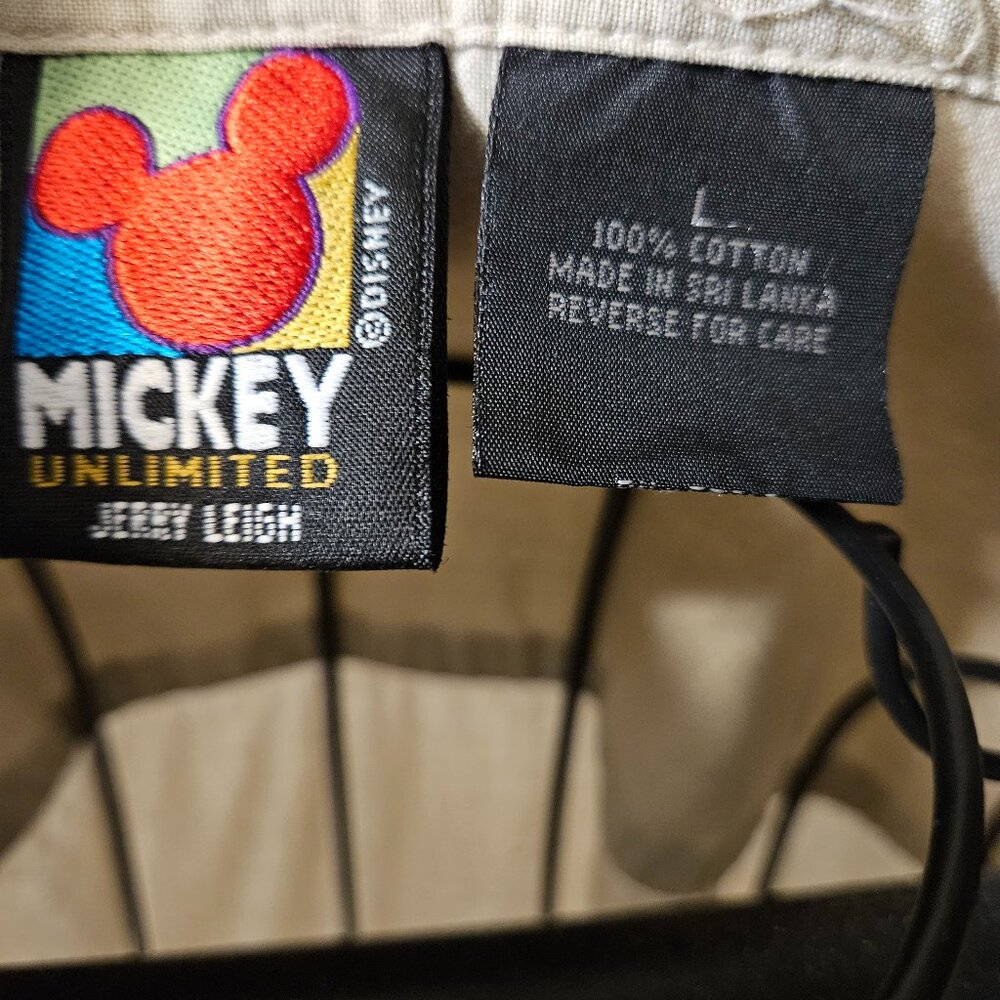 Disney Limited Jerry Leigh Whimsical Safari Mickey & Minnie Kiss Shirt Sz L - Picture 8 of 14